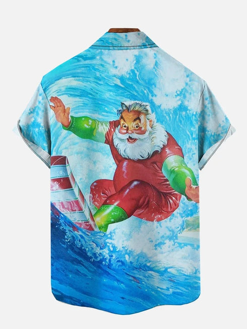 Men's Christmas Funny Graphic Short Sleeve Hawaiian Shirt